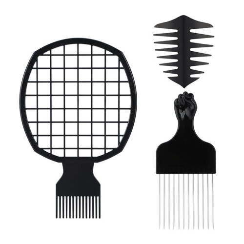 3-delige set Afro Mesh Twist Kam voor Haarstyling