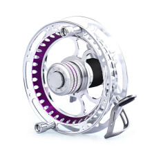(Purple silver right) Fly Fishing Reels Fish Line Wheel with Drain Force Driving Cart Reels Wheel Ice Fishing Reels for Saltwater Freshwater