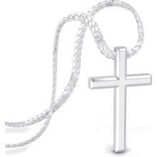 Pánsky náhrdelník SERASAR Premium [Faith] | Chirurgická oceľ 316L | Striebro | 50 cm | Šperkovnica je súčasťou balenia