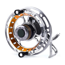 (Coffee golden right) Fly Fishing Reels Fish Line Wheel with Drain Force Driving Cart Reels Wheel Ice Fishing Reels for Saltwater Freshwater