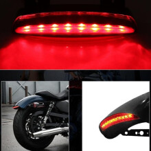 SHI - Achterremlicht voor motorfietsen met 8 LED's, gelicentieerd EB, voor Bobber, Cafe Racer en andere motorfietsen.