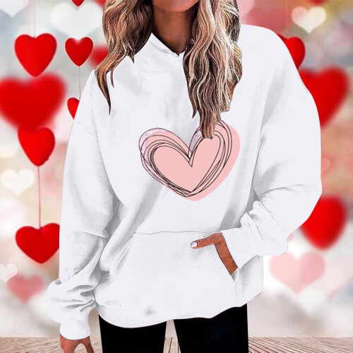 Women's Graphic Drawstring Hoodie Long Sleeve 1