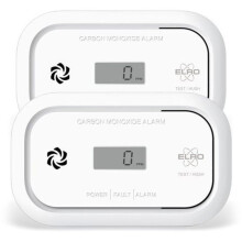 ELRO FC5003 Koolmonoxidemelder 2-pack | 10 jaar sensorgarantie | met display | 2 stuks