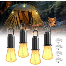 Linterna LED recargable para camping, linterna portátil IP65, 3 modos de brillo, ideal para camping, senderismo y emergencias, 4 u