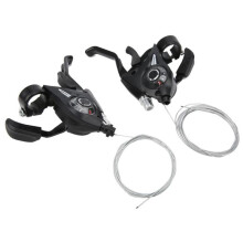 1 par de manetas de freno y cambio para bicicleta de 21 velocidades (3x7) con cable de cambio.