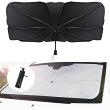 Parasol para coche - Práctico - Plegable - Protección UV - 125x65CM - Negro