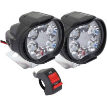 2 faros LED adicionales de 12 V para motocicletas, camiones y scooters, con luces antiniebla e interruptor.