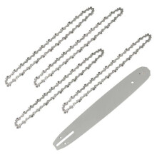 Barra guía de 35 cm con 4 cadenas para motosierra, 52 eslabones de transmisión, paso de 3/8", calibre de 0,05" (1,3 mm)