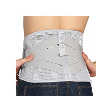 Cinturón lumbar de compresión para aliviar el dolor de espalda - adecuado para la ciática y la escoliosis (M, Gris)