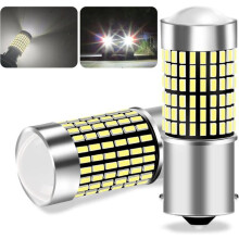 bombillas LED 1156 BA15S P21W, bombilla blanca para coche de 144 LED, superbrillantes e impermeables, aptas para luces de marcha a