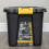 Strata 42L Heavy Duty Lockable & Stackable Storage Tub Chest with Clips in Black 5