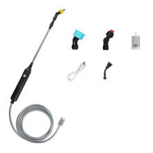 Pulverizador eléctrico de jardín, pulverizador a presión con 4 boquillas y manguera de 6 m para regar y desherbar.
