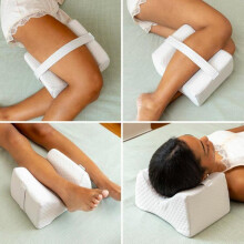 Almohada para piernas con correa de soporte, cojín ergonómico de espuma viscoelástica para rodillas, piernas y caderas.