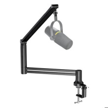 Brazo para micrófono, soporte para micrófono - Totalmente ajustable, giratorio 360, plegable 90 - Negro - para streaming, grab