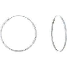 Les Poulettes Bijoux - Pendientes Aros de Plata, Finos, 2cm