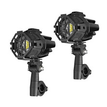 Luces auxiliares LED para motocicleta Lumitecs S22X, soportes para protección del motor y rejilla protectora, faros antiniebla