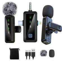 Micrófono de solapa inalámbrico para iPhone, Android, iPad, para grabación de vídeo, streaming, entrevistas, vlogs, TikTok