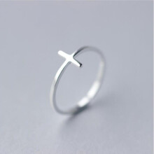 Jisensp – Anillo de cruz de plata para hombre y mujer, joyería vintage ajustable, regalo -SYJZ012-Reajustable
