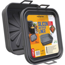 Matră din silicon pentru friteuză cu aer, 22,5 cm – Pentru friteuze cu aer de 4,7 până la 8 litri – Set de 2 recipiente pliab