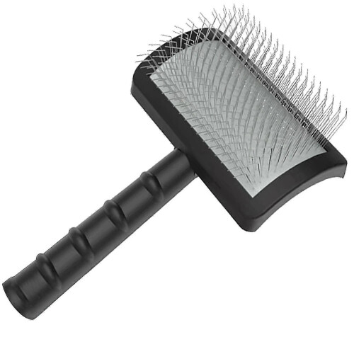 Firm Slicker Brush - Extra Long Pin Brush for Large Dog Pet (Black)