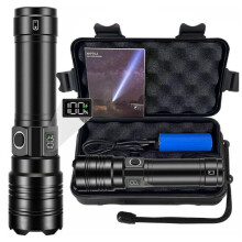 Linterna LED recargable ultra potente de 50000 lúmenes, de grado militar táctico, resistente al agua IP67, con zoom y 5 modos para