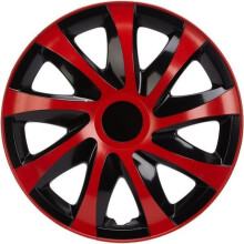 Embellecedores de rueda DRACO CS negros y rojos de 14", juego de 4