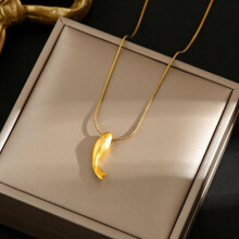 Collar para clavícula de mujer XJYDNCG con colgante de pez pequeño en oro mate - Oro