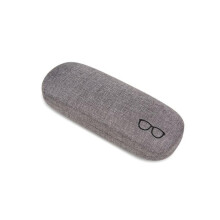 Estuche rígido protector para gafas, caja de almacenamiento con paño de microfibra para hombres y mujeres, color gris.