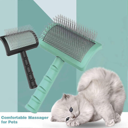 Firm Slicker Brush - Extra Long Pin Brush for Large Dog Pet (Black) 2