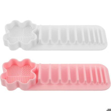 Juego de 2 soportes de silicona para brochas de maquillaje con alfombrilla de limpieza, rejilla de secado y organizador de pared.
