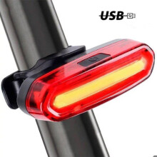 Επαναφορτιζόμενο πίσω φως ποδηλάτου COB LED με USB - 120 lumens, ισχυρό, αδιάβροχο,