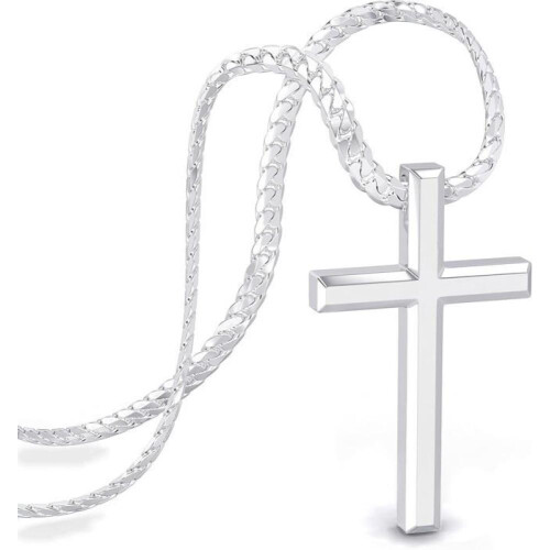 Ανδρικό κολιέ SERASAR Premium [Faith] | Χειρουργικό ατσάλι 316L | Ασημί | 50 cm | Περιλαμβ