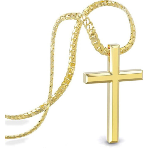 Ανδρικό κολιέ SERASAR Premium [Faith] | Χειρουργικό ατσάλι 316L | Χρυσό | 60 εκ. | Περιλα