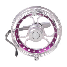 (Purple silver left h) Metal Fishing Hand Wheel with Drain Force Driving Cart Reels Wheel Saltwater Freshwater Sound Hand Reels Line Coils Multicolor