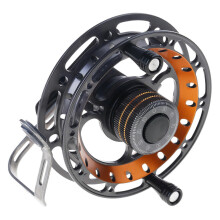 (Coffee golden right) Metal Fishing Hand Wheel with Drain Force Driving Cart Reels Wheel Saltwater Freshwater Sound Hand Reels Line Coils Multicolor