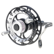 (black right hand) Metal Fishing Hand Wheel with Drain Force Driving Cart Reels Wheel Saltwater Freshwater Sound Hand Reels Line Coils Multicolor