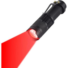 Κόκκινος φακός, κόκκινος φακός LED, 3 λειτουργίες, αδιάβροχος, φορητός, με δυνα