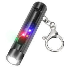 Ισχυρό επαναφορτιζόμενο μπρελόκ USB C, φακός UV/κόκκινος, μίνι φακός με σφυρί