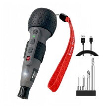 Erős mini elektromos csavarhúzó, mini fúró, 3 nyomatékbeállítás, C típusú, LED lámpa, toll alakú, háztartási karbantartás, PTS-GL