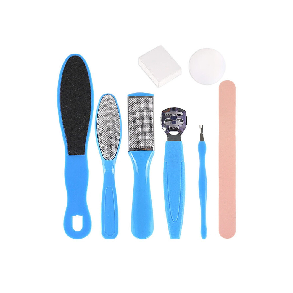 Blue In 1 Foot Care Exfoliating Pedicure Knife Tool Foot File Set(Blue)