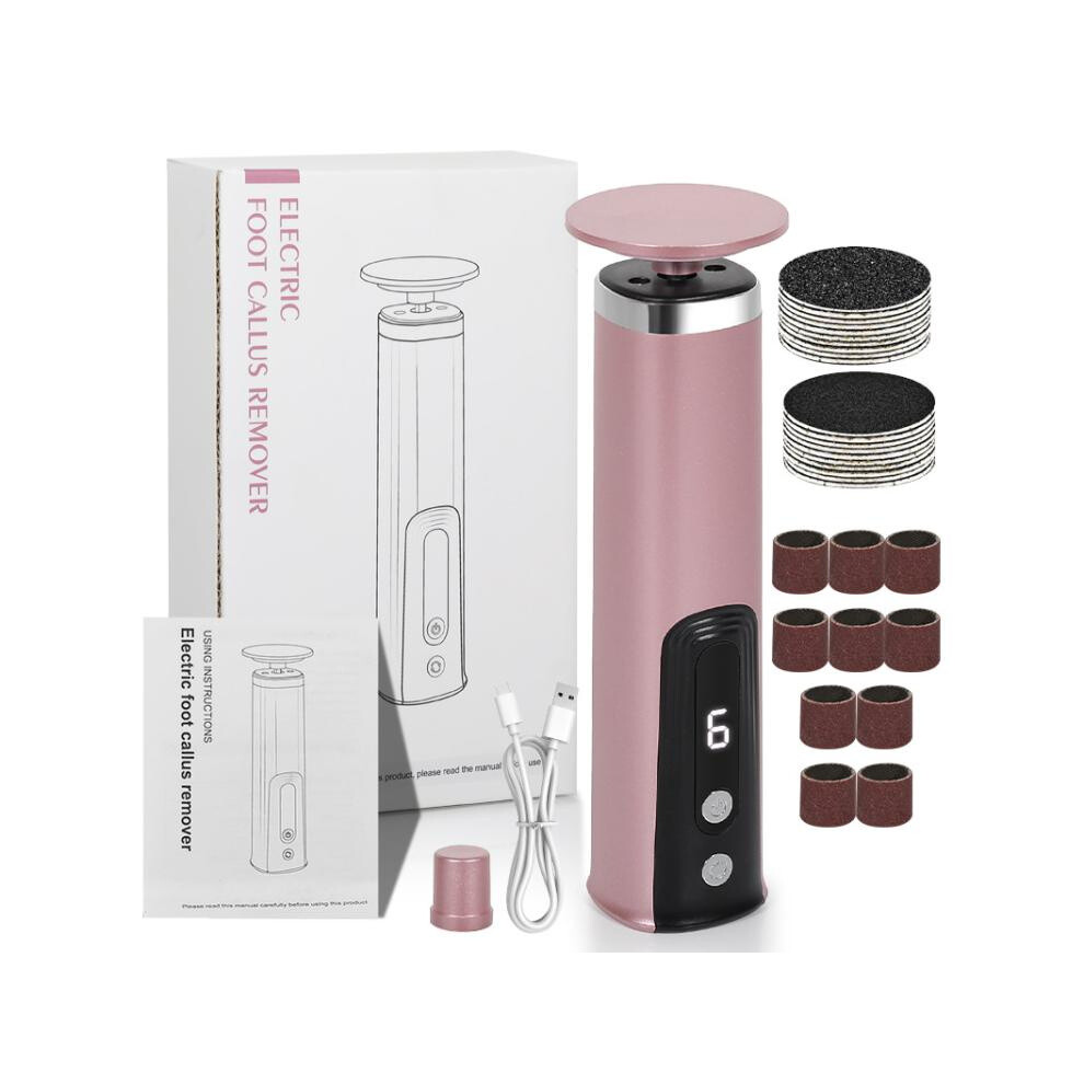 Electric foot file to remove dead skin and calluses, automatic foot trimmer with forward and reverse rotation and 6 speed settings (car
