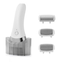Electric Callus Remover For Feet Rechargeable Foot File With 3 Speed Settings, Coarse/Medium/Fine Grinding Heads(White)