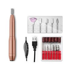 Aluminum Alloy Nail Polish Grinder with USB Electricity, Removes Gel Nail Polish (Gold)