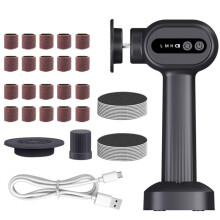 Waterproof and Exfoliating Foot File with 6 Speeds, Electric Foot File with Base (Black)