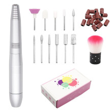 Nail file/removal machine, all-aluminum, USB-powered electric nail file (silver)