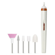 Mini nail filer, nail remover, portable electric nail art tool with light (white)