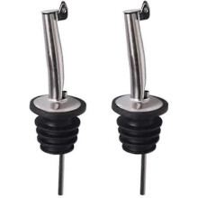 Oil Spout, Stainless Steel Spout, And Wine Pour Dust Cap for Olive Oil Pour Set (2-pack)