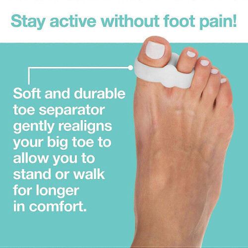 Toe Separators with 2 Loops - Pack of 4 Soft Gel Correctors - White 2