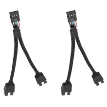 2 Stück Computer-Motherboard USB 2.0 9-Pin auf Dual 9-Pin Verlängerungskabel Y-Splitter Audio HD Verlängerungskabel Schwarz