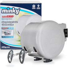 Minky Retractable Duo Reel Washing Line, Grey, 2x15m, packaging may vary